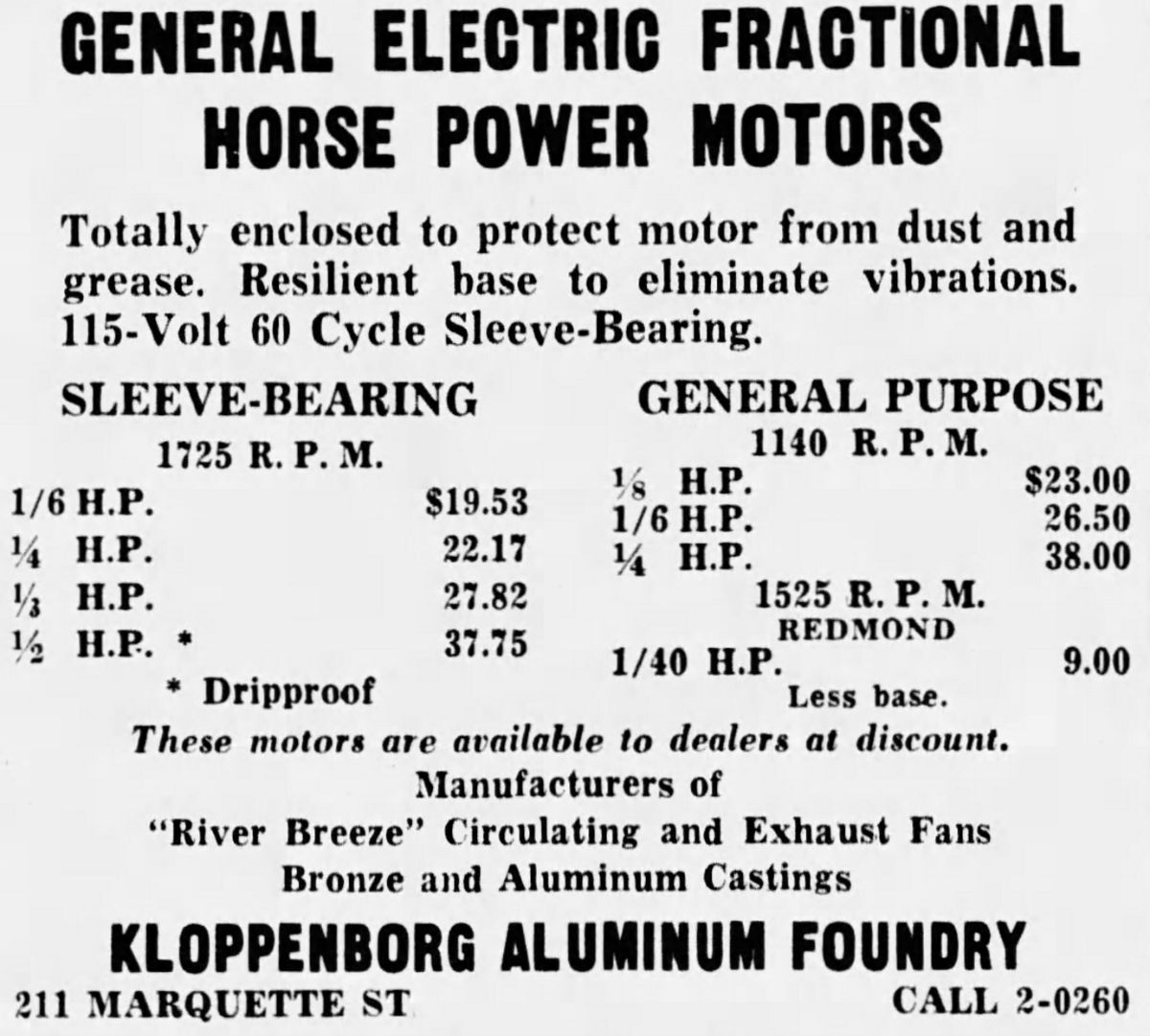 Foundry & Fan Company/River Breeze Fans Pre1950 (Antique
