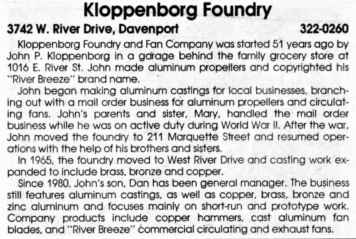 Foundry & Fan Company/River Breeze Fans Pre1950 (Antique