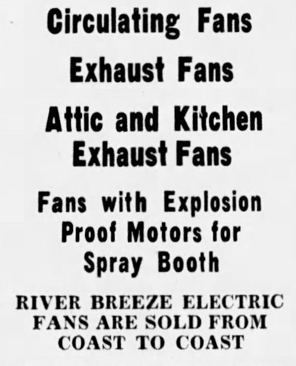 Foundry & Fan Company/River Breeze Fans Pre1950 (Antique