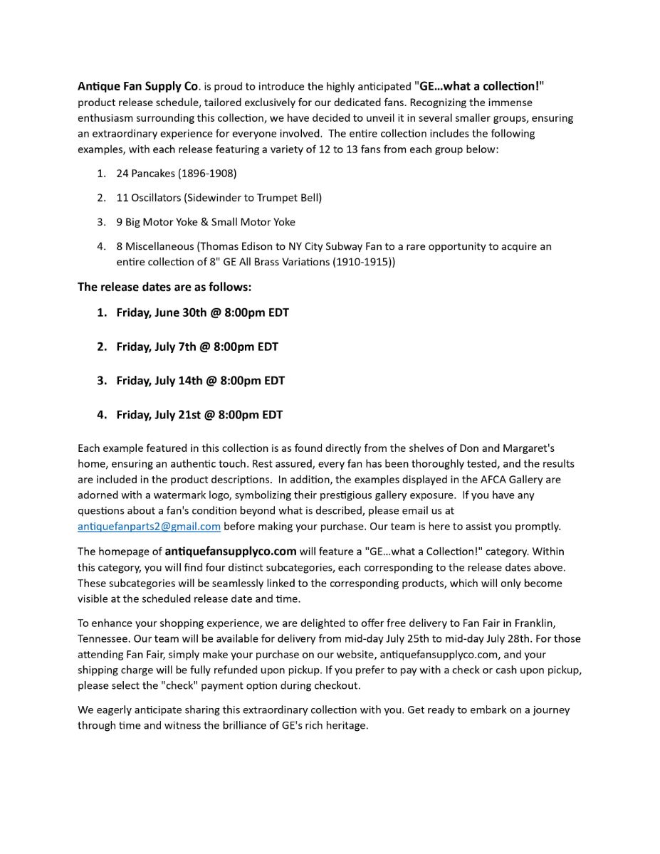 GE What A Collection Release Dates And Schedule Pre 1950 Antique ge-what-a-collection-release-dates-and-schedule-pre-1950-antique